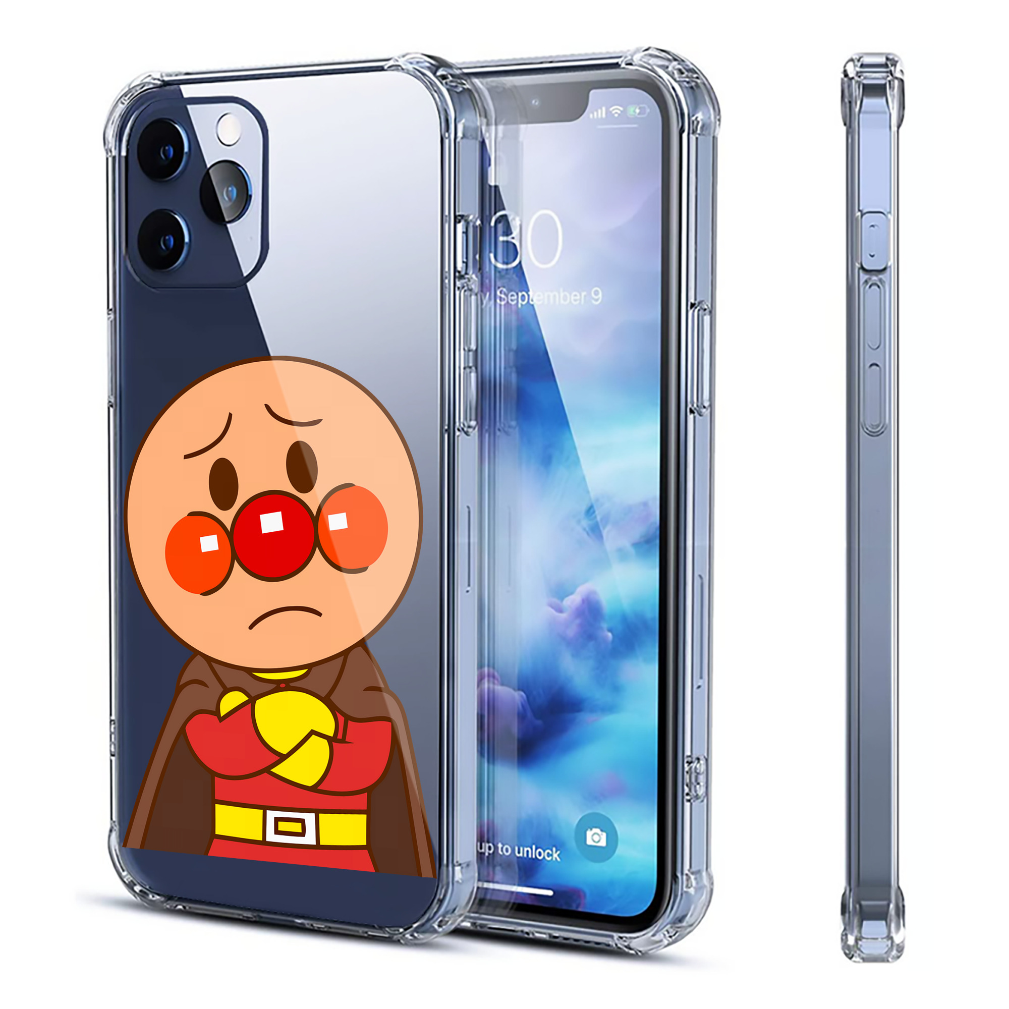 （画像用） アンパンマン Anpanman 【iPhone 12シリーズ対応】透明スマホケース（クリアソフトケース）